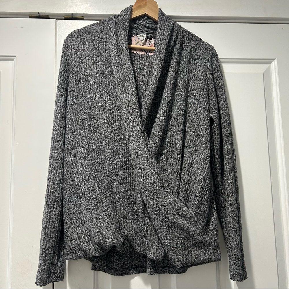 Anthropologie Heather Gray Wrap Cardigan